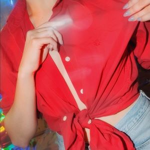 Ralph Lauren red cotton button-up